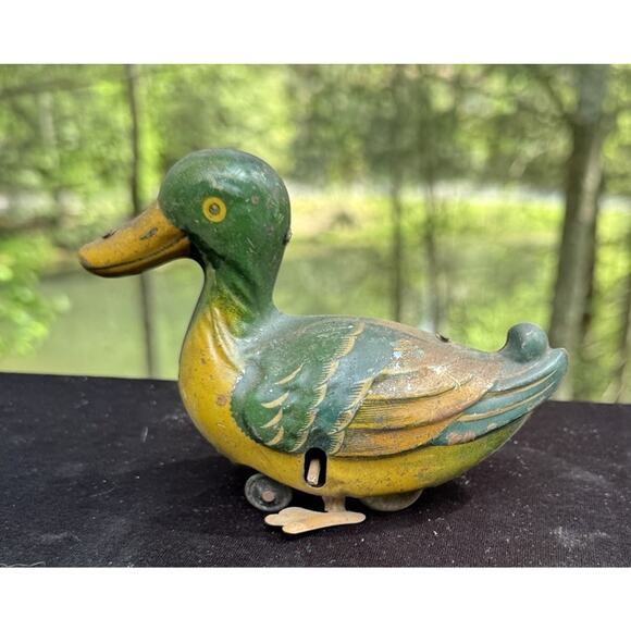 1945-49 Tin Litho Wind up Waddling Mallard Duck Germany Untested -T24